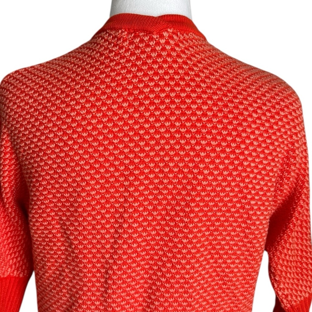 Cabi Grenadine Cocoon Full Zip Cardigan Orange Sweater  3/4 Sleeve size XS - Picture 6 of 17